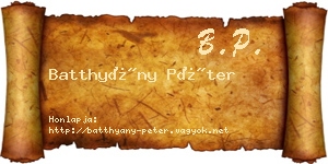 Batthyány Péter névjegykártya