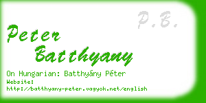 peter batthyany business card